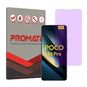 Promate Resistant model anti-purple screen protector suitable for Xiaomi Poco F6 Pro mobile phone