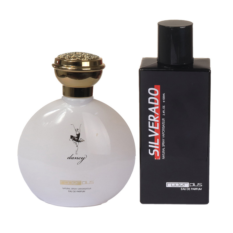 ادوپرفیوم مردانه رودیر پلاس مدل Silverado با رایحه خنک حجم 100 میلی لیتر به همراه ادوپرفیوم زنانه رودیر پلاس مدل Dancy با رایحه ملایم حجم 100 میلی لیتر