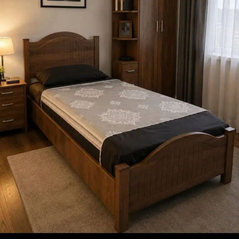 تخت خواب ام دی اف یک نفره مدل لیون کد 729 سایز 96*205 سانتی متر