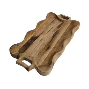 سینی دسته دار مدل طبیعت سایز 52×27 سانتی متر