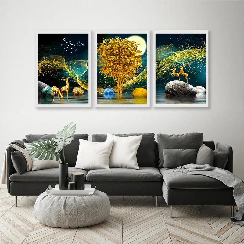 تابلو صبا طرح مدل دکوراتیو مدرن کد 245sw مجموعه 3 عددی