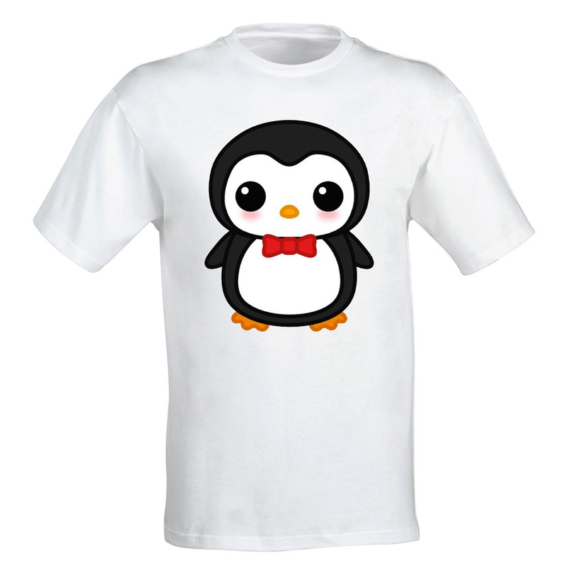 تی شرت آستین کوتاه دخترانه طرح پنگوئن کد 1000