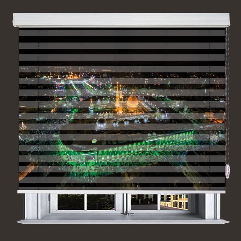 پرده زبرا زیو مدل بین الحرمین M-11 سایز 150x150 سانتی متر