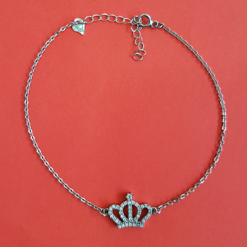 پابند نقره زنانه مدل تاج