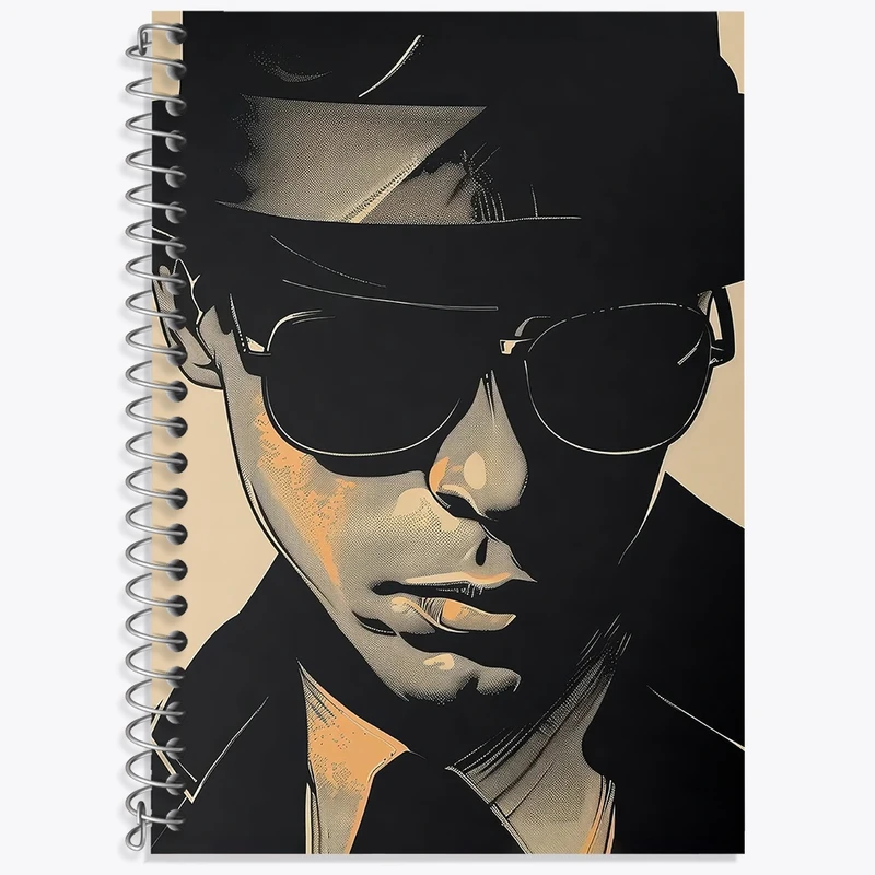 دفتر زبان 50 برگ خندالو مدل سه خط طرح مرد سیاه کد N1596