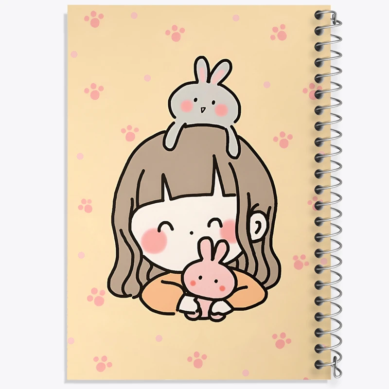 دفتر ژورنال نویسی 50 برگ خندالو مدل نقطه ای طرح دخترانه کیوت کد N3929