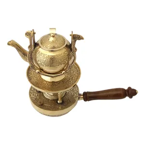 ست قوری و وارمر برنجی کد 1536
