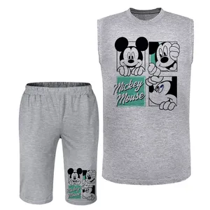 ست تاپ و شلوارک راحتی مردانه مدل A458 رنگ طوسی