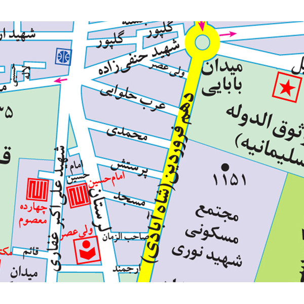 نقشه انتشارات گیتاشناسی نوین مدل راهنمای منطقه 14تهران کد L1314