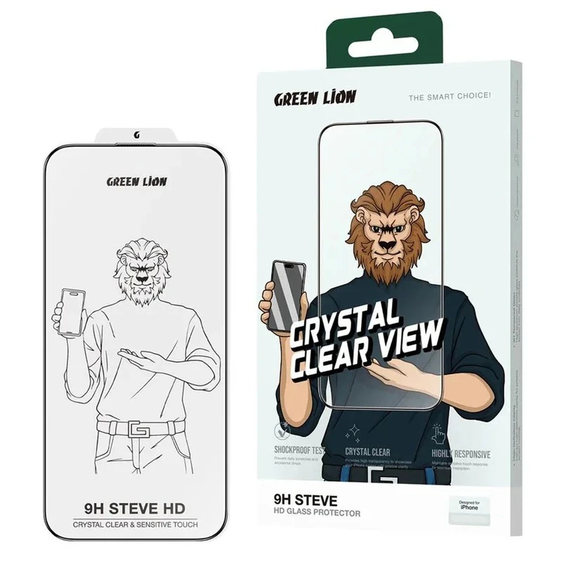 محافظ صفحه نمایش گرین لاین مدل 9H steve مناسب برای گوشی موبایل اپل iPhone 15 Pro Max