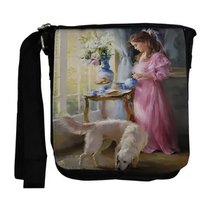  کیف رودوشی طرح دختر و میز عصرانه کد nb327