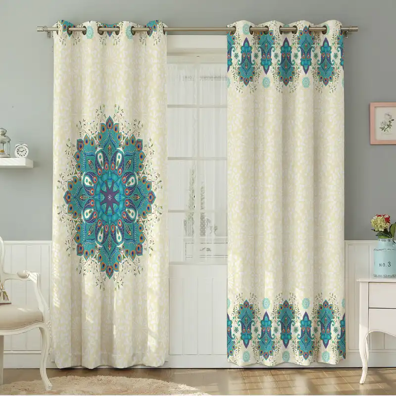 پرده نیروانا طرح سنتی مدل مخمل کد 4913سایز 140×280 سانتی متر