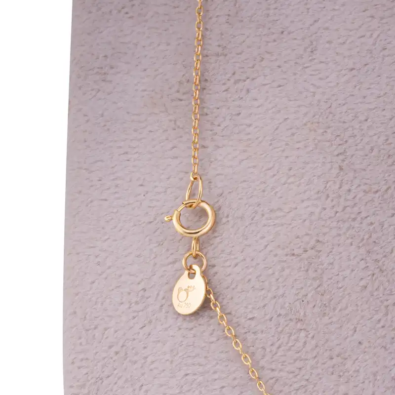 گردنبند طلا 18 عیار زنانه گالری شیدا مجد مدل 3 ونکلیف صدفی