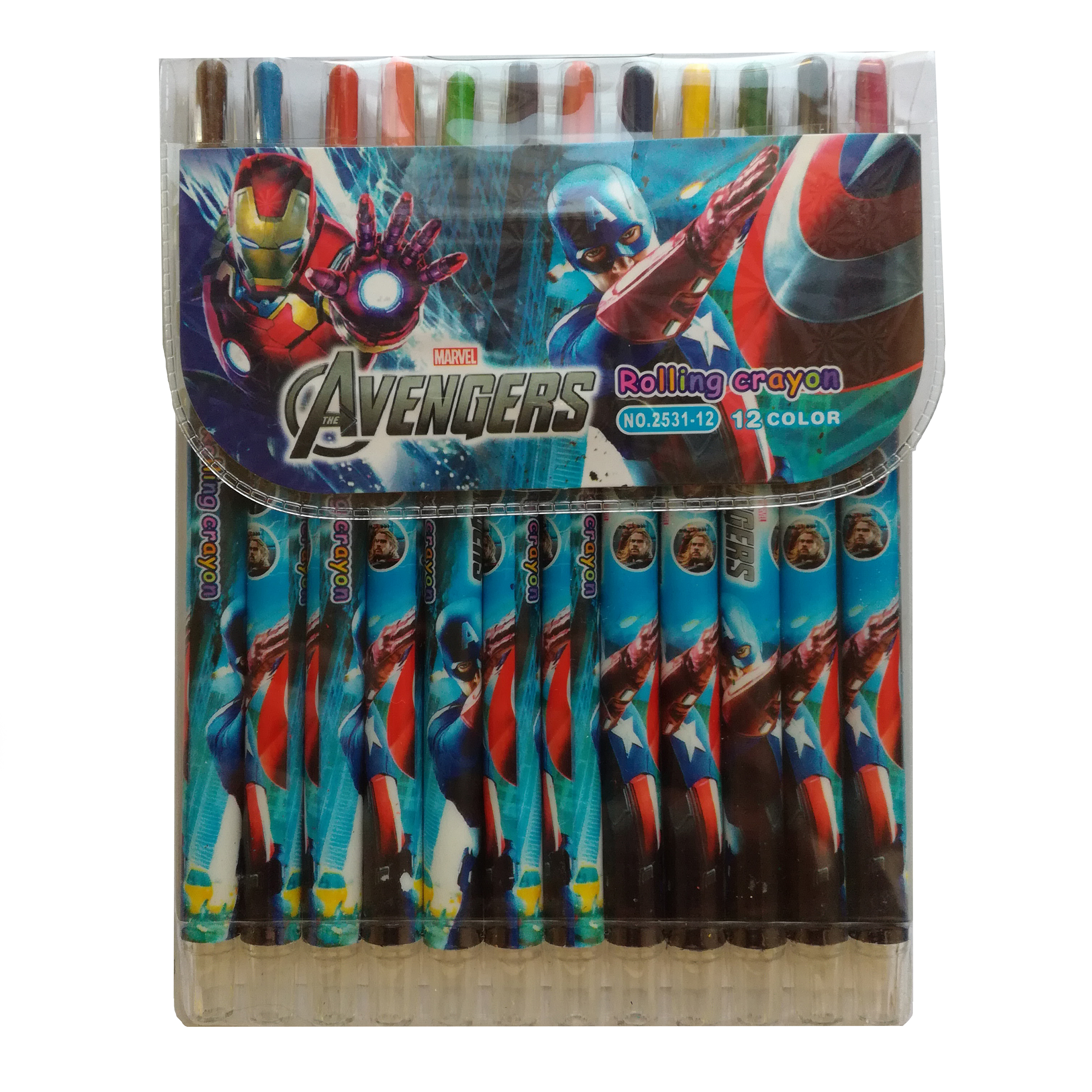 مداد شمعی 12 رنگ مدل اونجرز