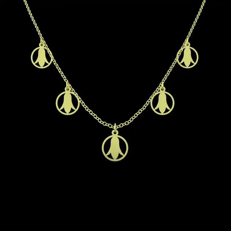 گردنبند طلا 18 عیار زنانه مدوپد مدل گل کد RNA12491