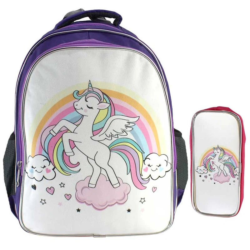 کوله پشتی مدل تک شاخ یونیکورن به همراه جامدادی