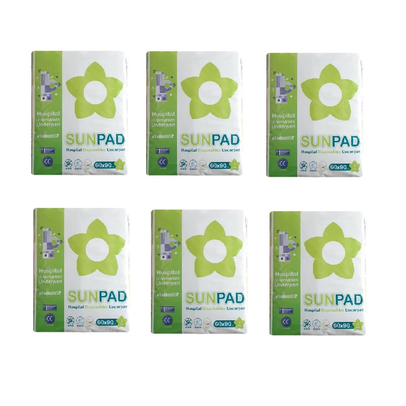 زیرانداز بهداشتی بیمار و سالمند سان پد مدل 6090 مجموعه 6 عددی