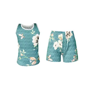 ست تاپ و شلوارک زنانه مدل گیاهی 07