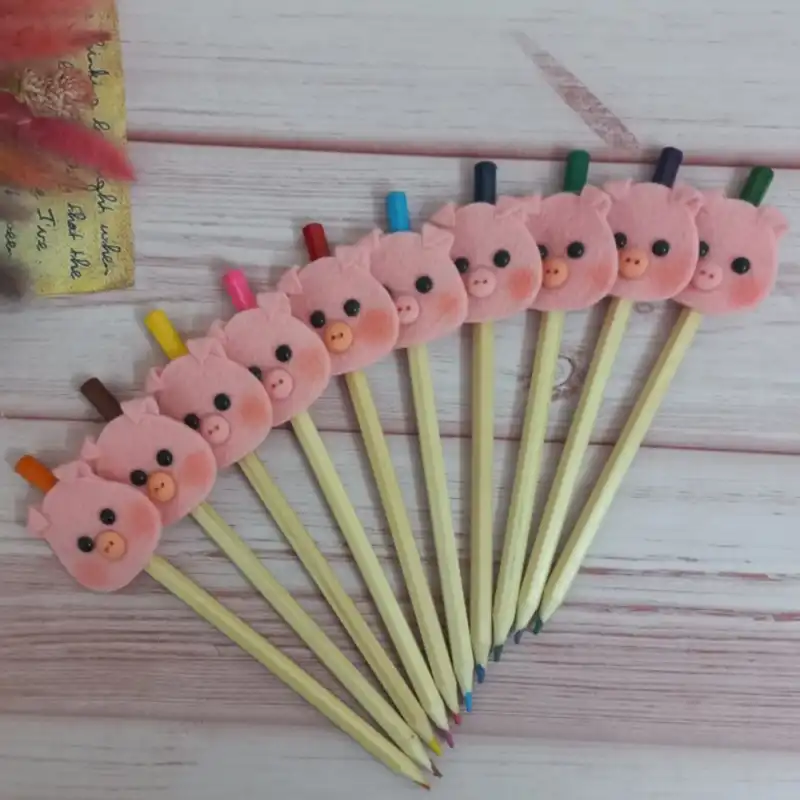 سرمدادی مدل حروف الفبا طرح خوک بسته 5 عددی