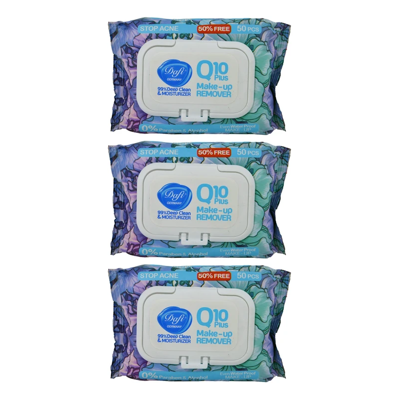 دستمال مرطوب دافی مدل 1 Q10 Stop acne مجموعه 3 عددی