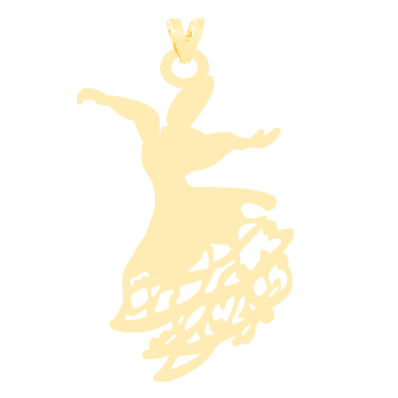 آویز گردنبند طلا 18 عیار زنانه کرابو طرح رقص سماع مدل Kr3077