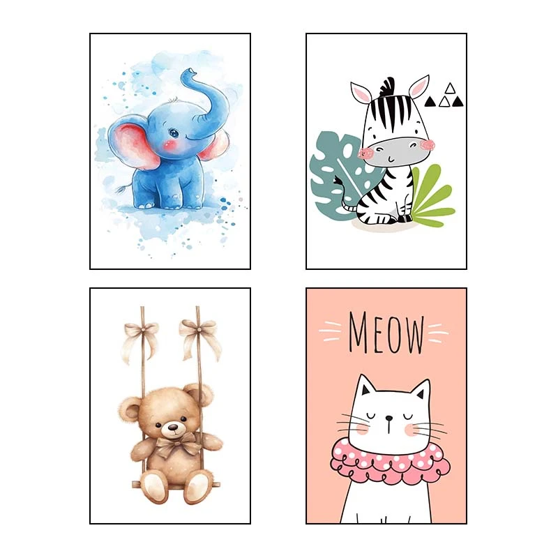 تابلو شاسي کارنيکا طرح کودکان کد 22984 مجموعه 4 عددی