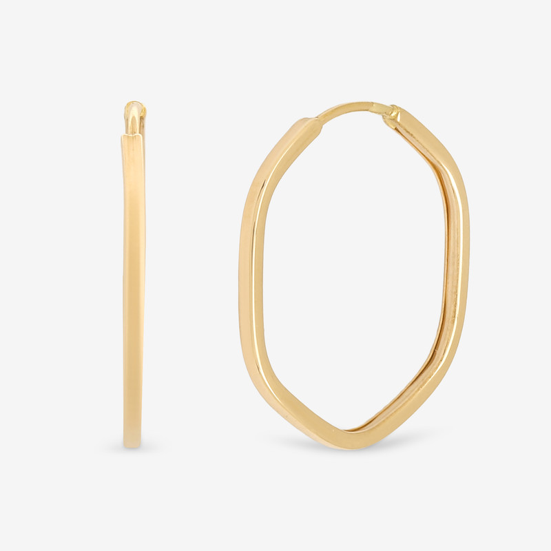 گوشواره حلقه‌ای طلا 18 عیار زنانه گالری طلای مهرسین مدل MK599