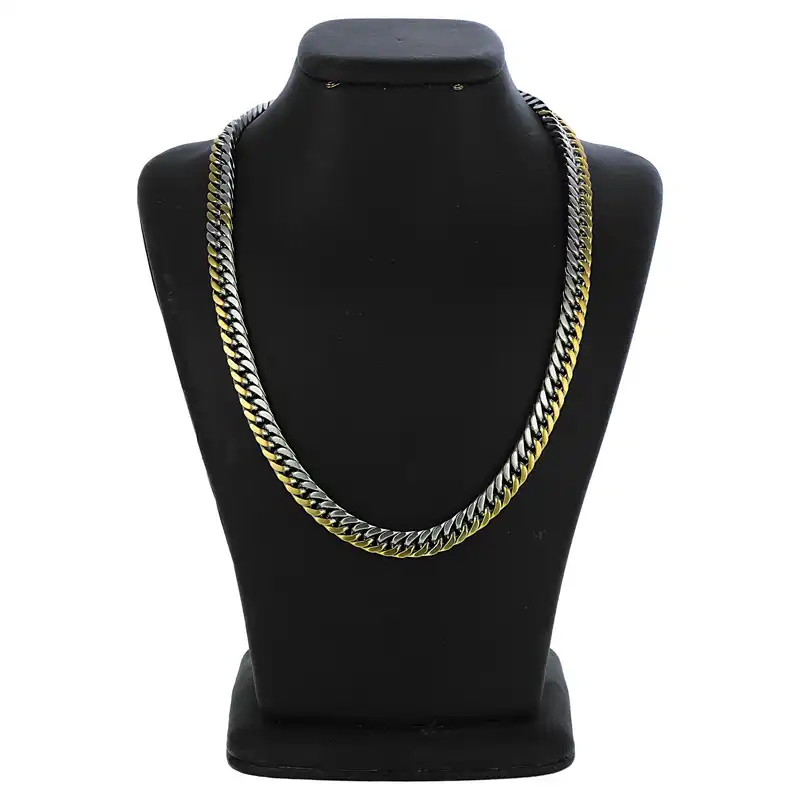 زنجیر مردانه مدل حصیری دورنگ