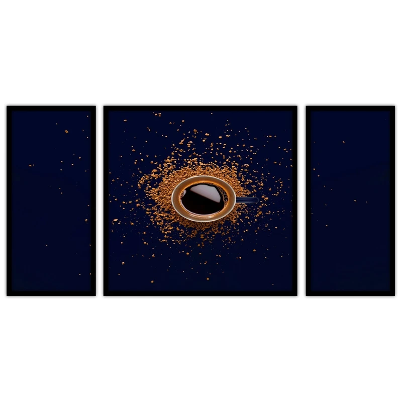 تابلو بکلیت طرح کافه و کافی شاپ  فنجان قهوه مدل B-bu3210 مجموعه 3 عددی