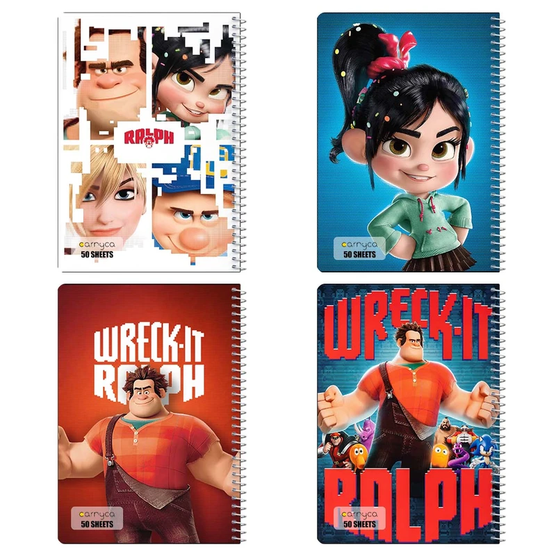 دفتر نقاشي 50 برگ کارنيکا طرح It Ralph-رالف خرابکار Wreck کد 98502 مجموعه 4 عددی