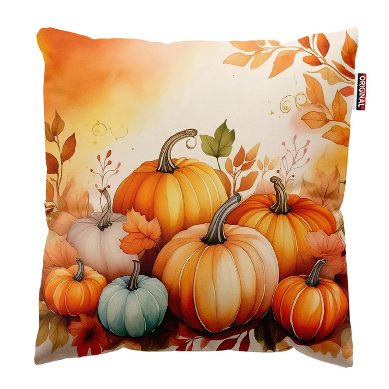 کوسن پاد آفرین مدل پاییز طرح کدوتنبل کد PK301786 سایز 30*30 سانتی متر