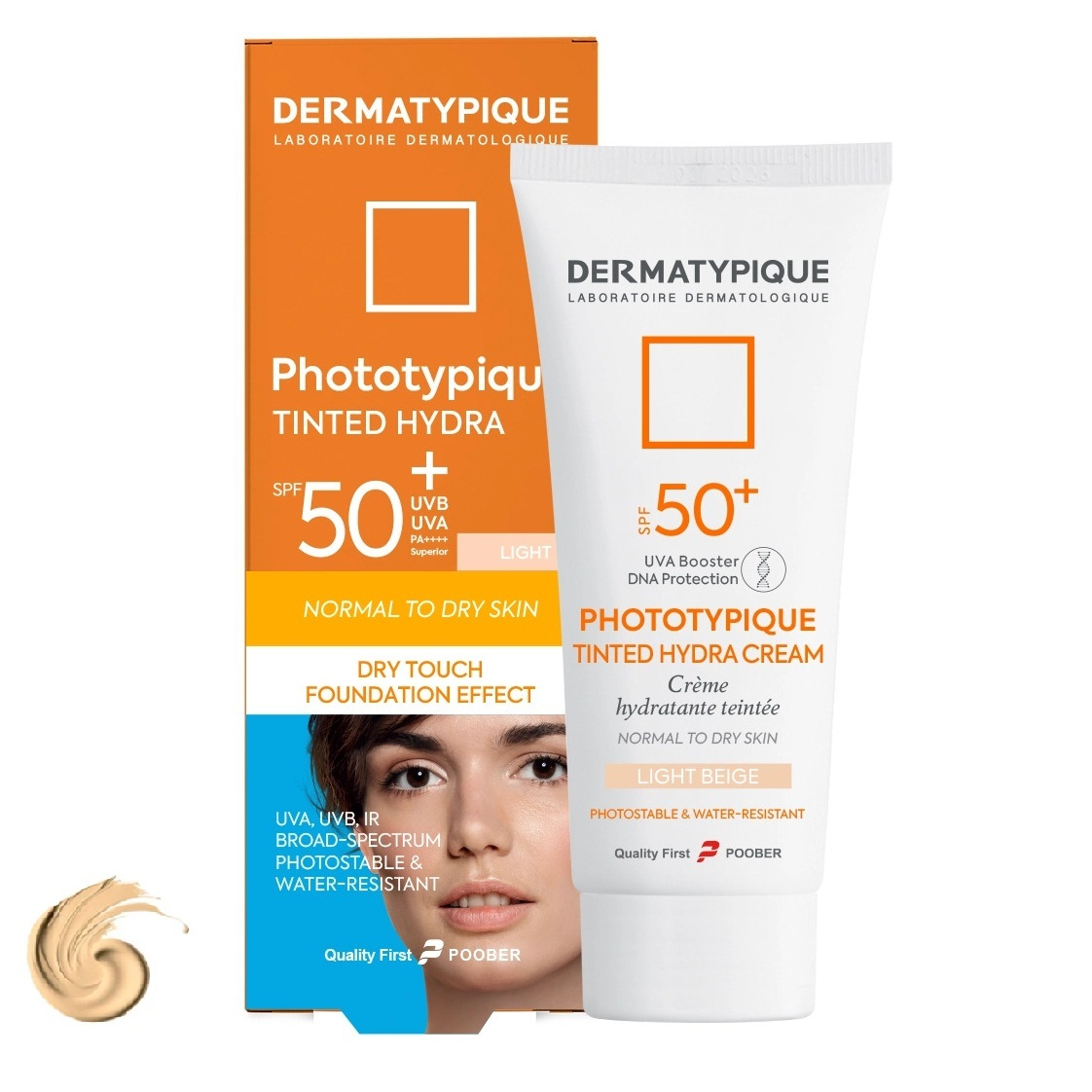 کرم ضد آفتاب رنگی درماتیپیک SPF 50 مدل Phototypique ‌ ‌محافظ UVA ،UVB مناسب برای پوست‌ خشک و معمولی حجم 50 میلی‌لیتر