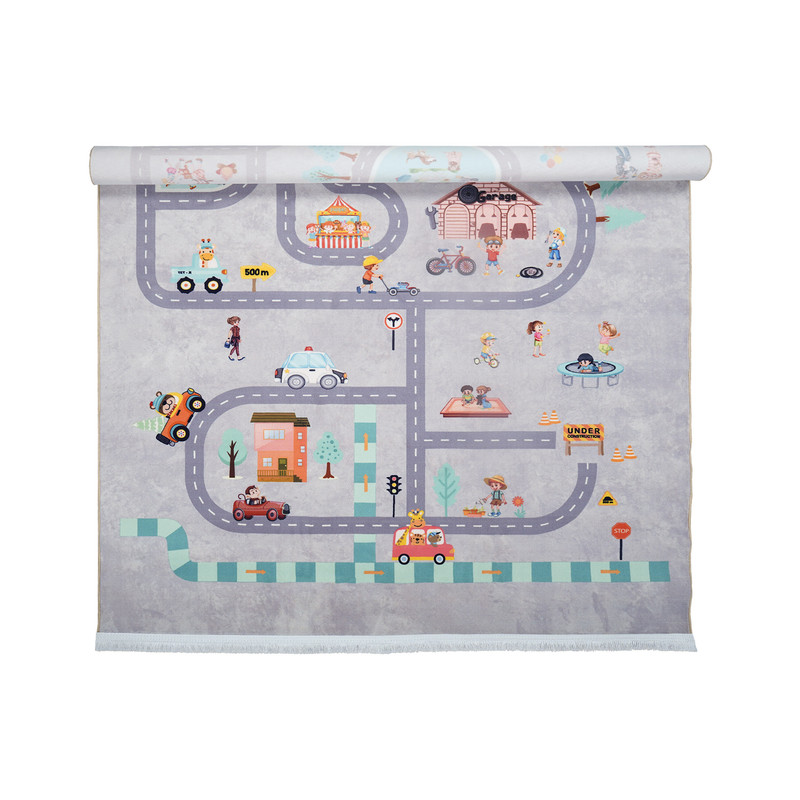 فرش ماشینی محتشم طرح کودک مدل شهروندان کوچک کد 101270