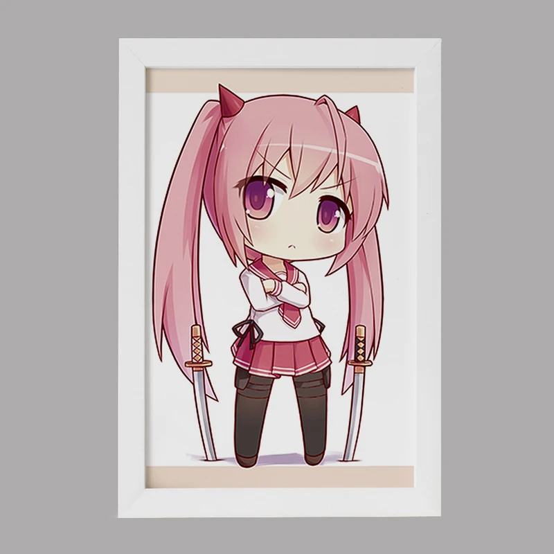 تابلو خندالو مدل انجو و هانزاکی انیمه گلوله سیاه کد 35840