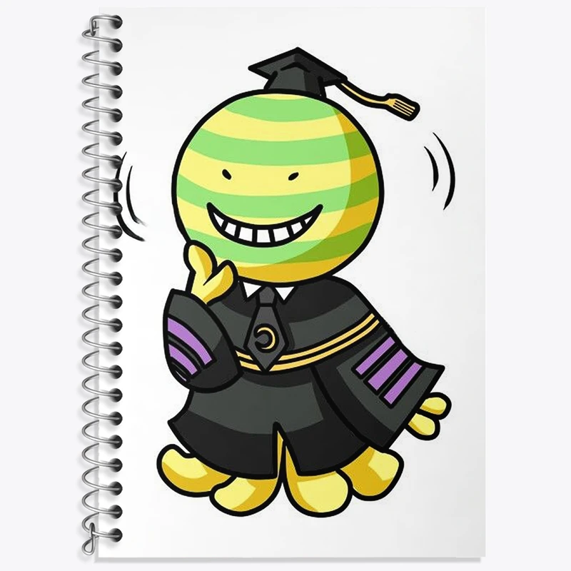 دفتر زبان 50 برگ خندالو مدل دو خط طرح کورو سنسی انیمه کلاس آدمکشی کد 32051