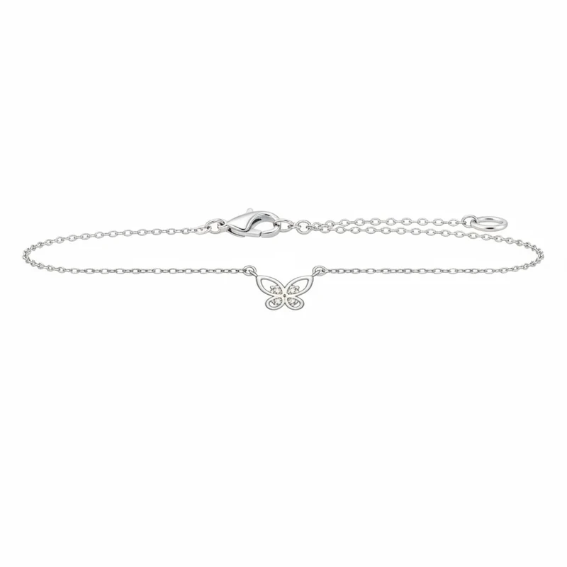 پابند زنانه مدل پروانه ای نگینی