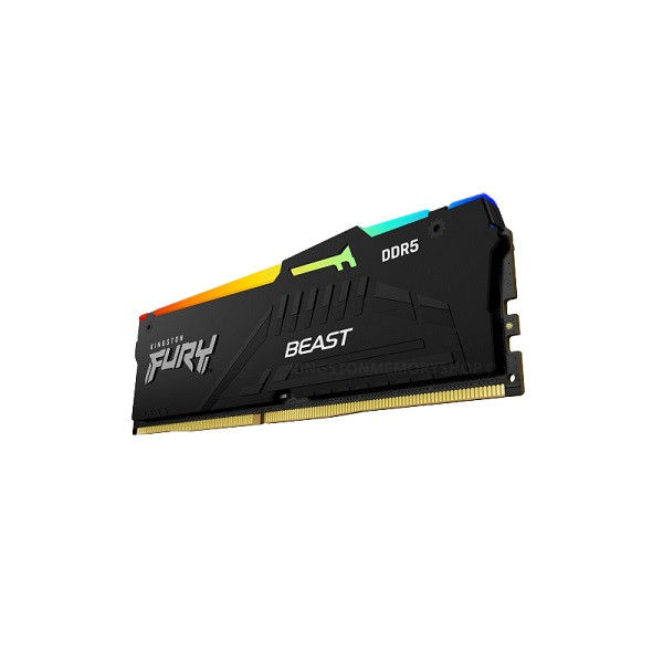 رم کامپیوتر DDR5 تک کاناله 5200 مگاهرتز CL40 کینگستون مدل Beast RGB Black ظرفیت 32 گیگابایت