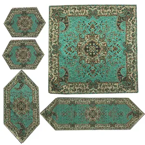 ست 5 تیکه رومیزی ترمه طرح یاس اعلا مدل ySa