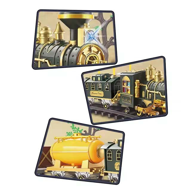 قطار بازی کنترلی مدل چراغدار طرح دایناسوری دودزا کد 3079 مجموعه 18 عددی