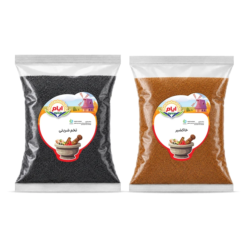 تخم شربتی و خاکشیر ایام - 100 گرم بسته دو عددی