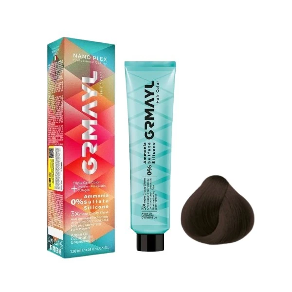 رنگ مو گرمایل شماره 6.1 مدل 2024 حجم 120 میلی لیتر رنگ بلوند دودی خاکستری تیره