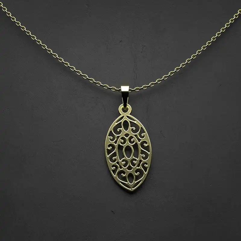 گردنبند طلا 18 عیار زنانه مدوپد مدل اسلیمی کد PP2-1-1184