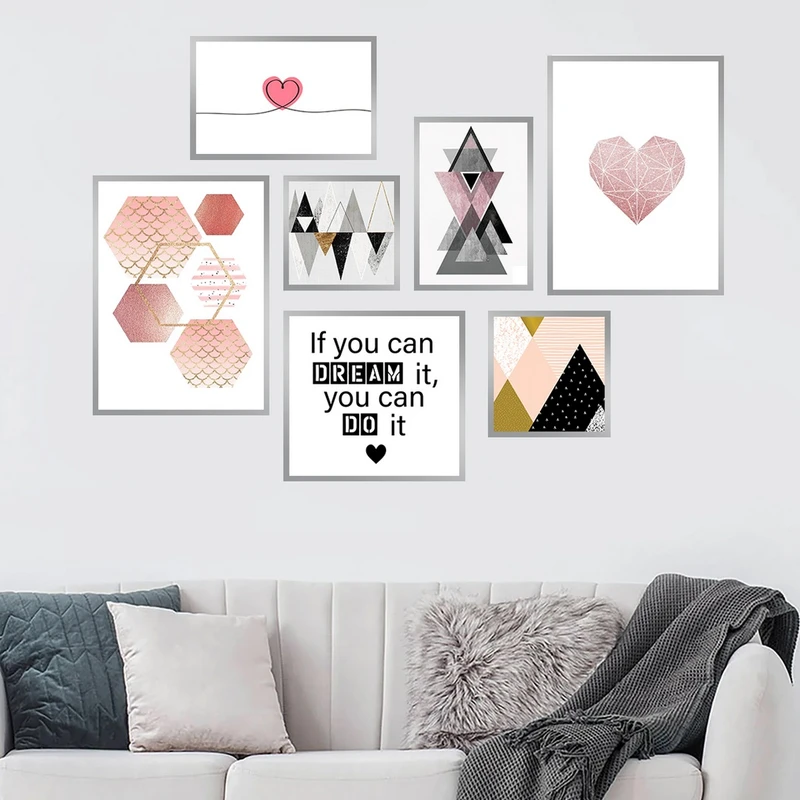 تابلو بکلیت طرح جمله انگیزشی انگلیسی مدل SI-886 مجموعه 7 عددی