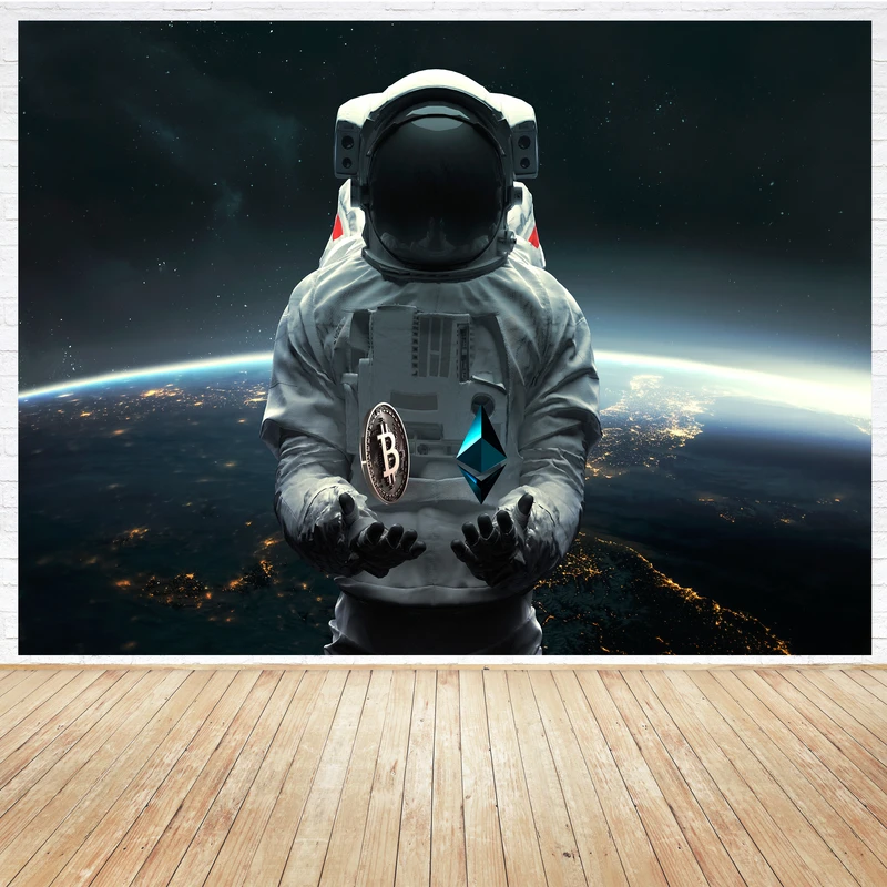 تابلو شاسی مدل فضانورد بیت کوین و اتریوم 1257