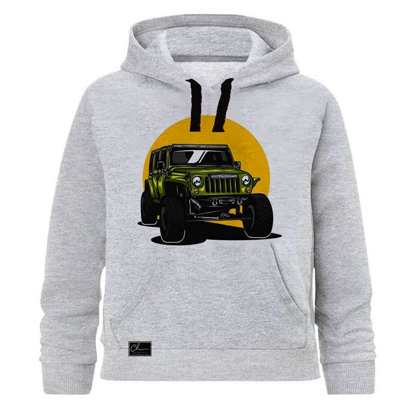   هودی پسرانه چاپیستا طرح ماشین کد J64 رنگ طوسی