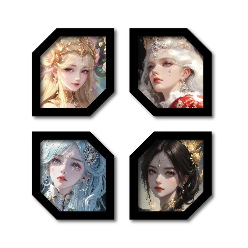 تابلو مدل انیمه طرح دخترانه کد 2 مجموعه 4 عددی