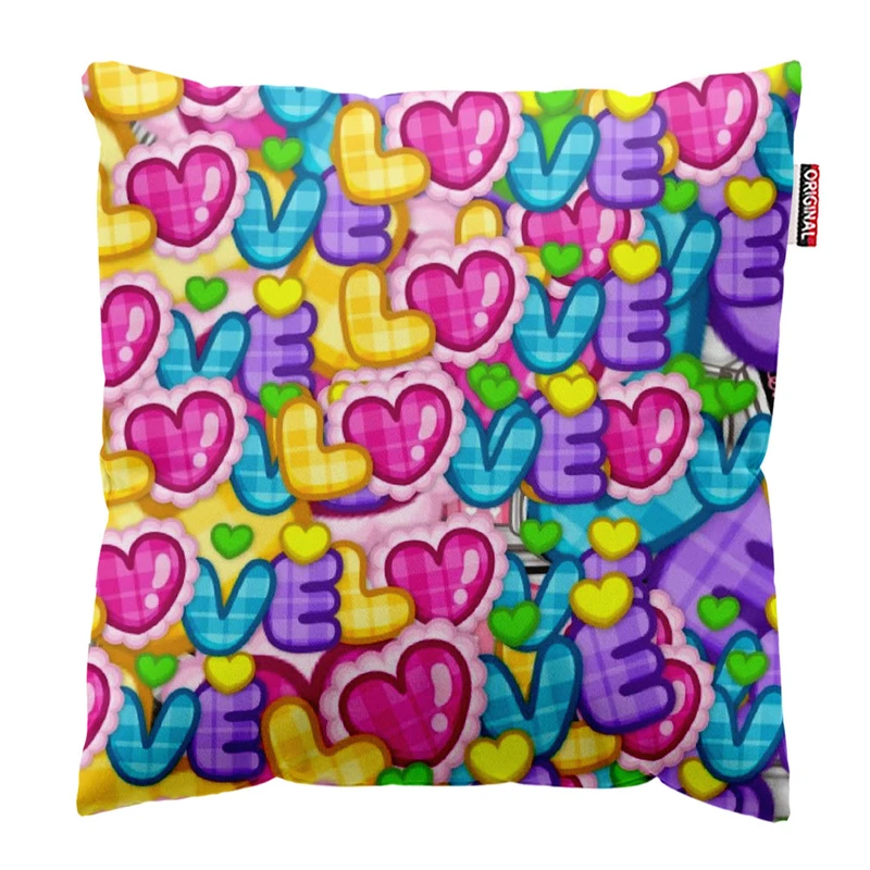 کوسن پاد آفرین طرح قلب و عشق کد 561 سایز 30*30 سانتی متر