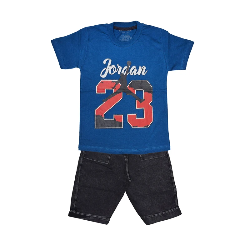 ست تی شرت و شلوارک پسرانه مدل بسکتبال کد 1226