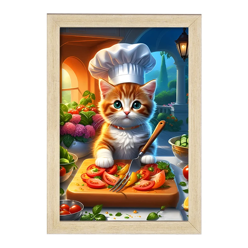 تابلو خندالو مدل گربه آشپز کد F6750