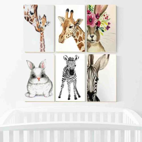 پوستردیواری مدل 3242 طرح حیوانات مجموعه شش عددی